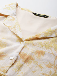 DressBerry Floral Print Puff Sleeve Ruffled A-Line Mini Dress