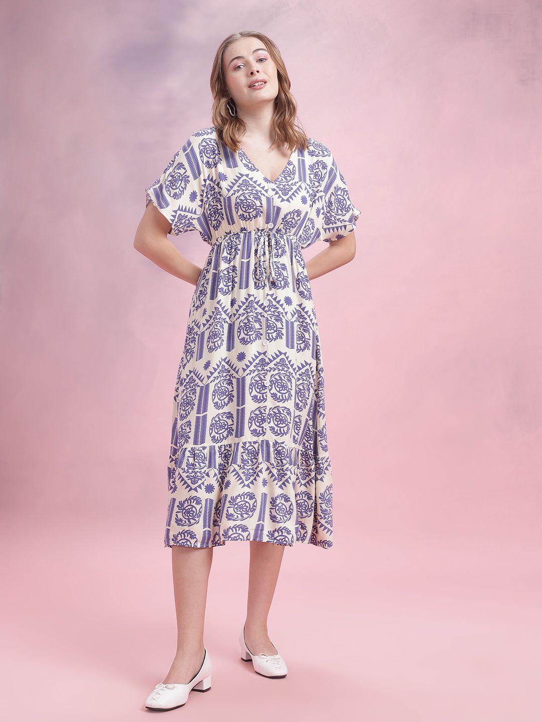 DressBerry Printed Empire Midi Dress