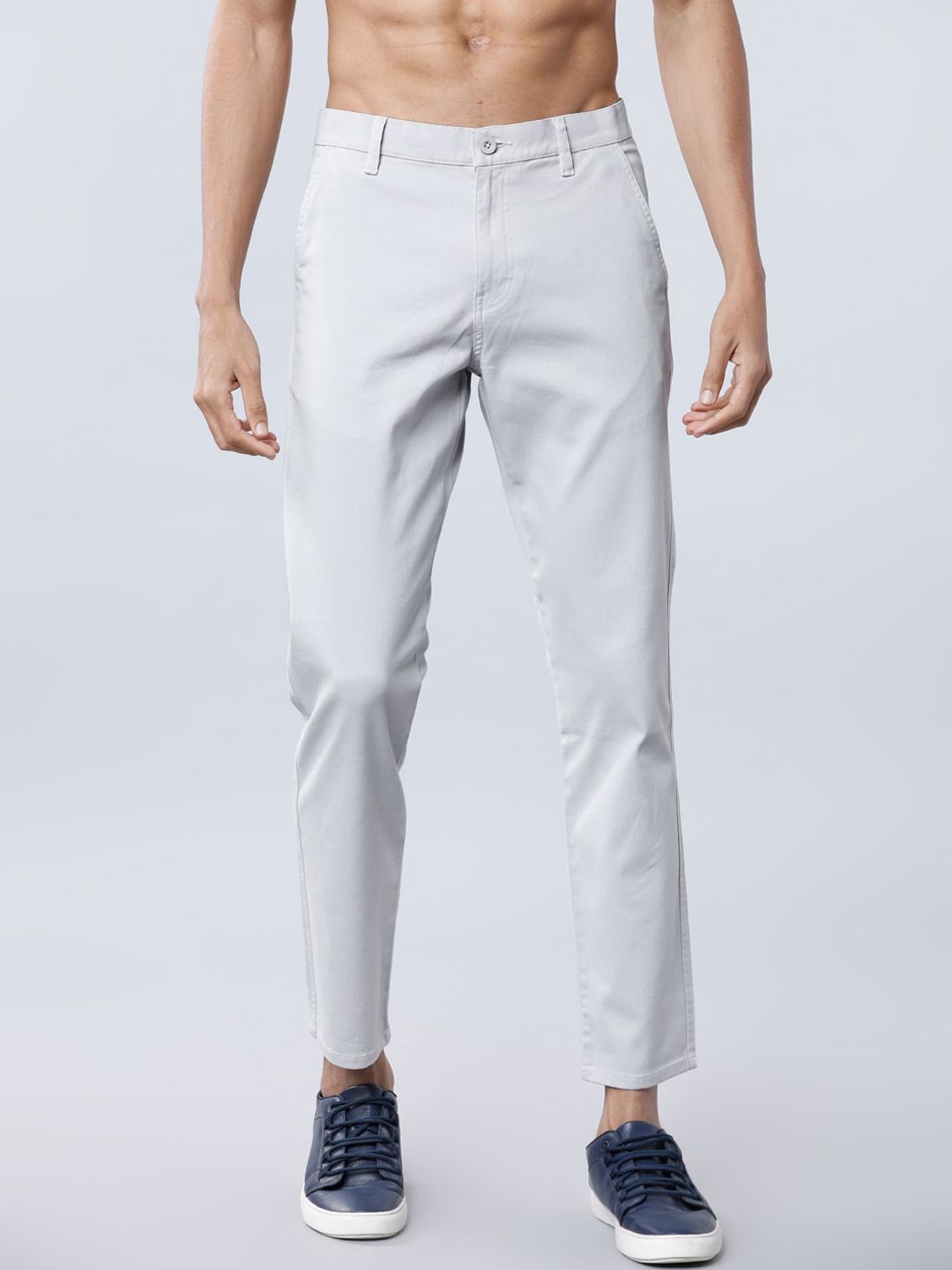 HIGHLANDER Men Grey Slim Fit Solid Regular Trousers