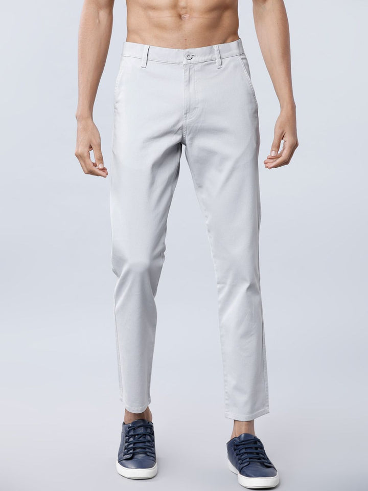HIGHLANDER Men Grey Slim Fit Solid Regular Trousers