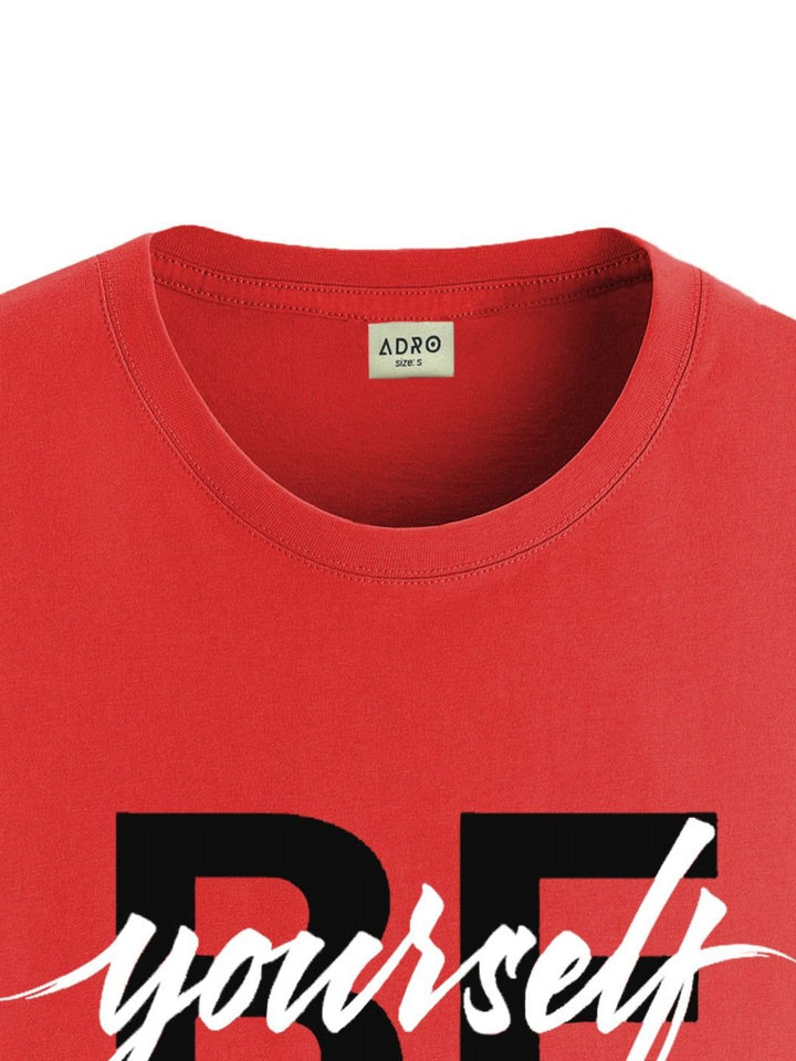 ADRO Men Typography Printed Applique T-shirt