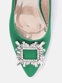 Lino Perros Faux Crystal Broach Stiletto Pumps