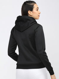 Tokyo Talkies Women Black Hooded Sweatshirt