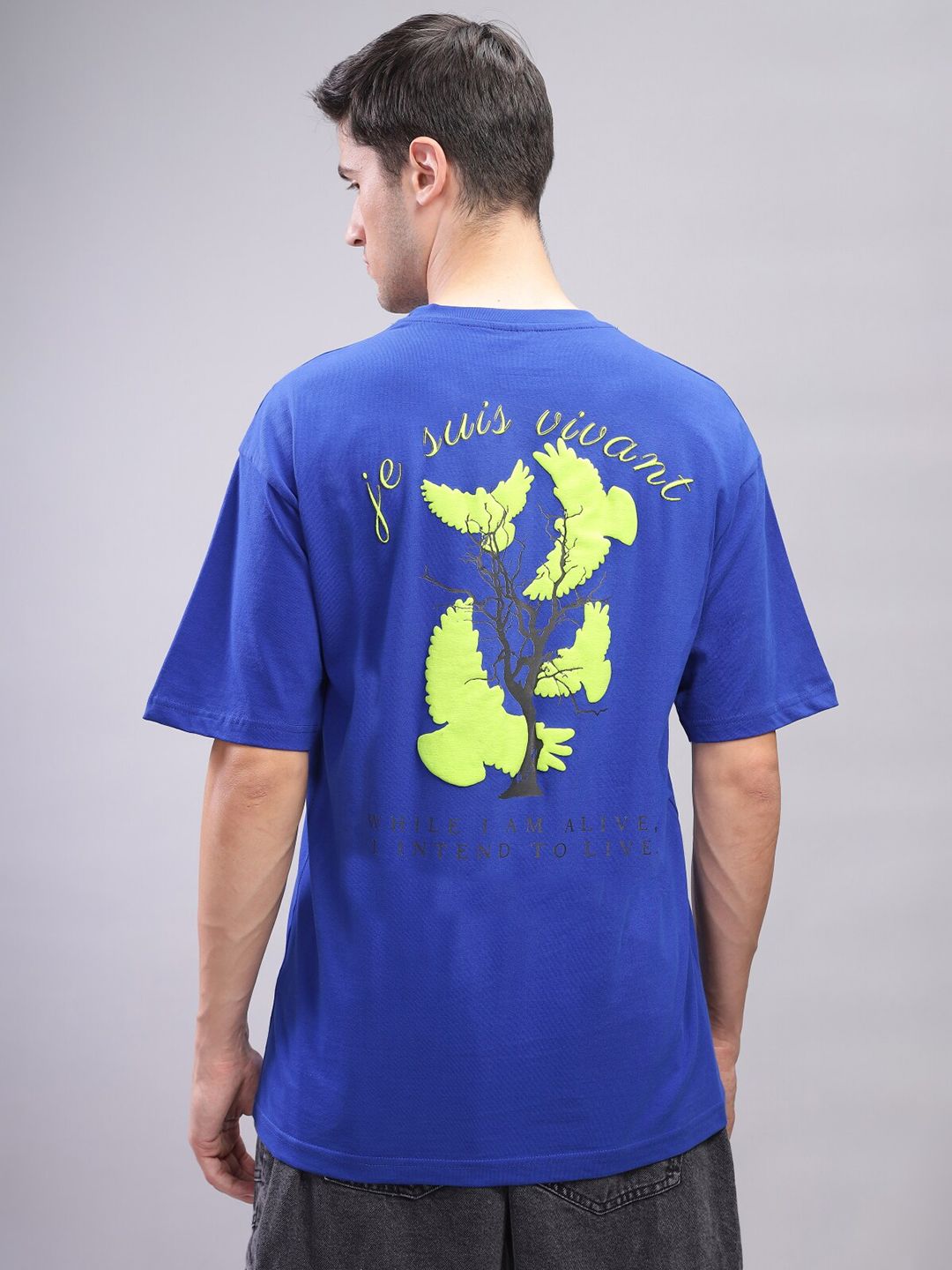 ADRO Men Typography Printed Applique T-shirt