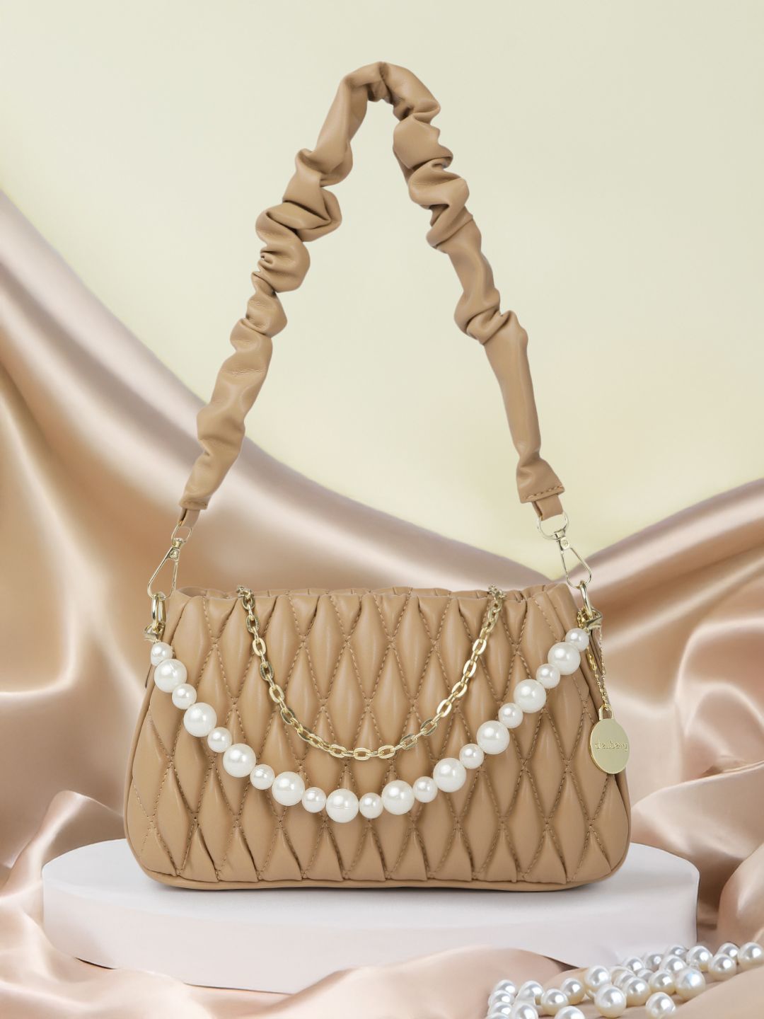 DressBerry Quilted Structured Shoulder Bag