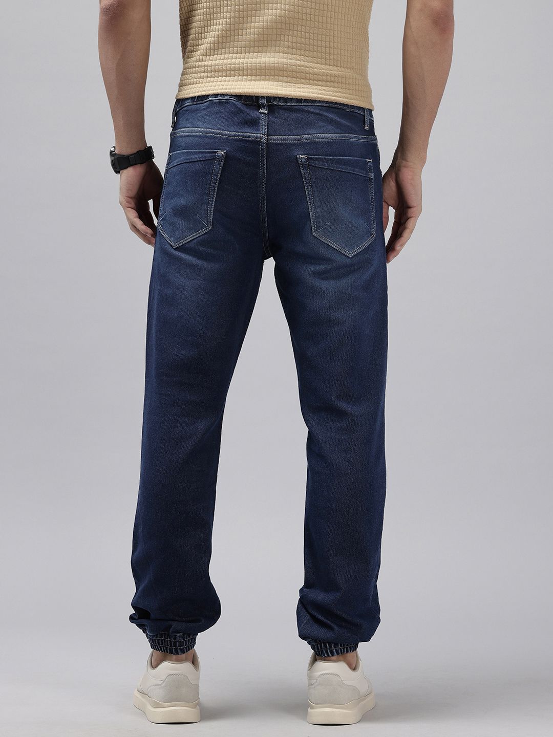 SPYKAR Men High-Rise Light Fade Stretchable Denim Joggers