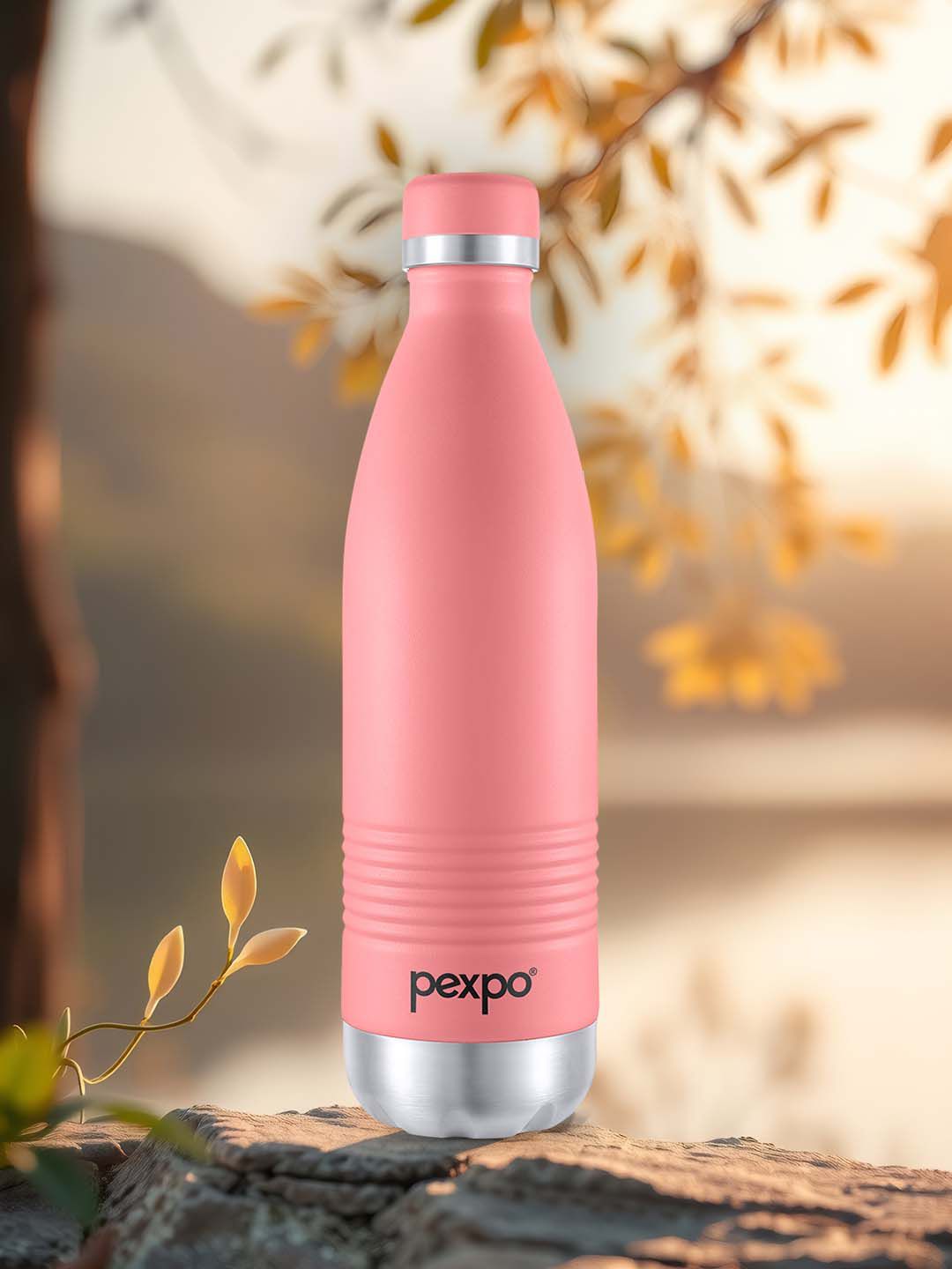 Pexpo Echo Delux Pink ISI Certified Thermosteel Hot and Cold Flask Water Bottle 980ml