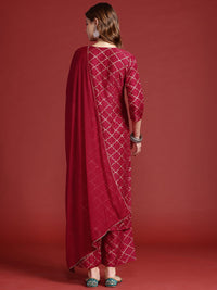Anouk Women Ethnic Motifs Print Gotta Patti Kurta with Palazzos & Dupatta