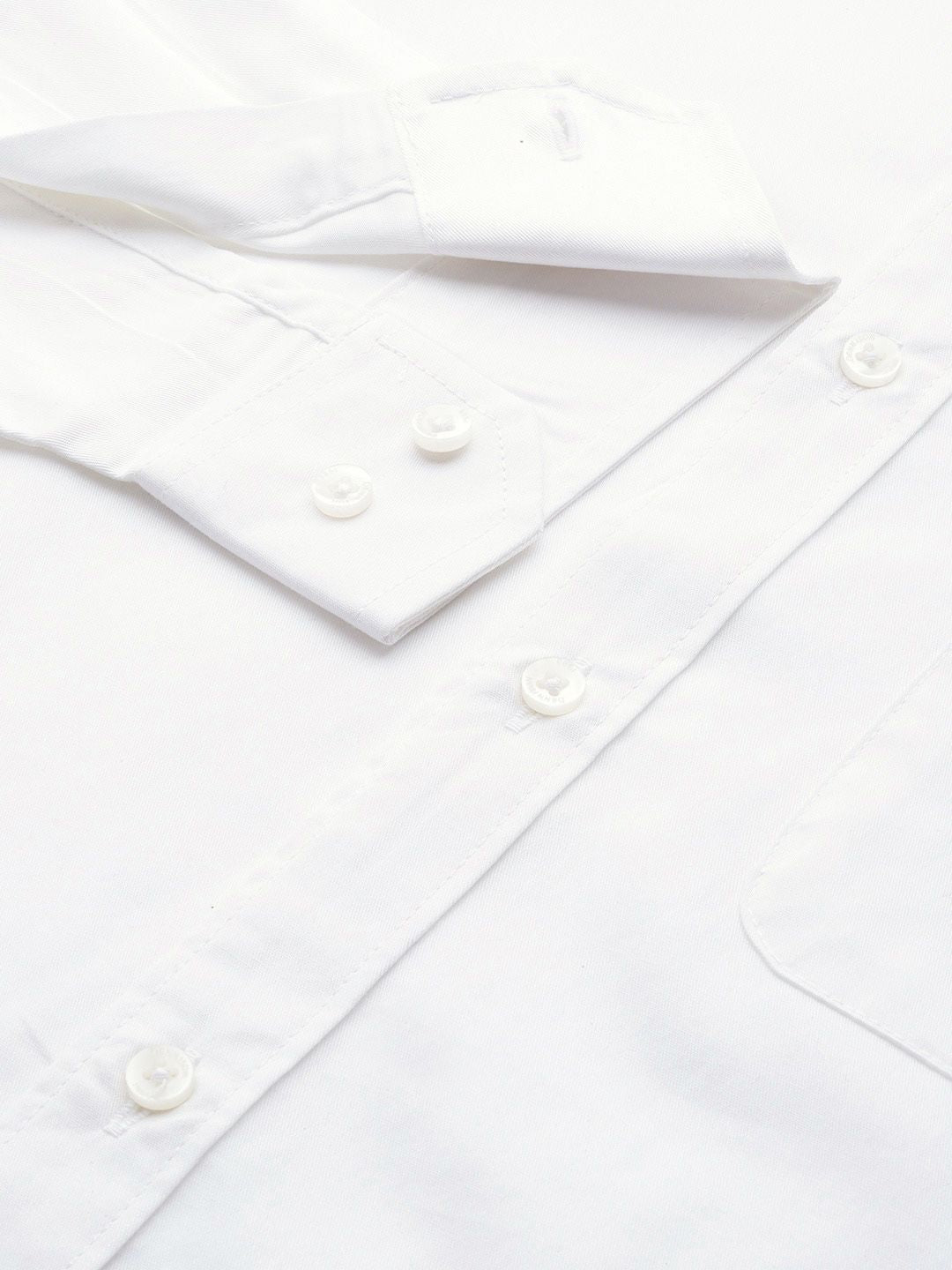 DENNISON Men White Smart Slim Fit Solid Water & Stain Repellent Casual Shirt