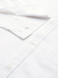 DENNISON Men White Smart Slim Fit Solid Water & Stain Repellent Casual Shirt