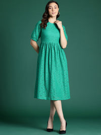 DressBerry Floral Lace Fit & Flare Dress