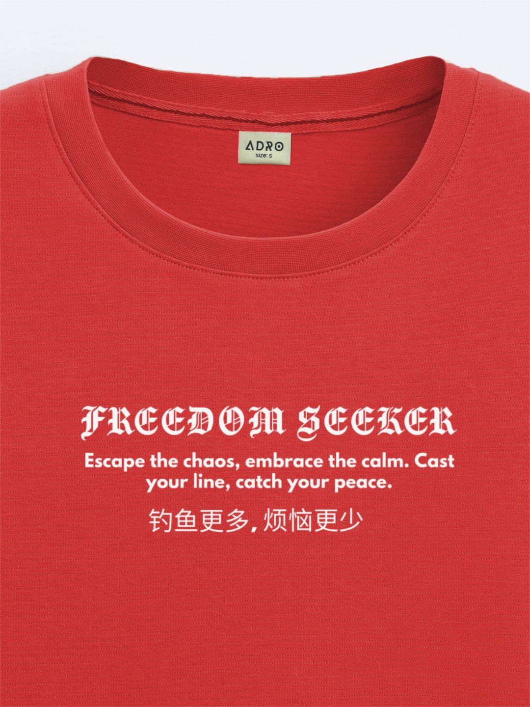 ADRO Men Typography Printed V-Neck T-shirt