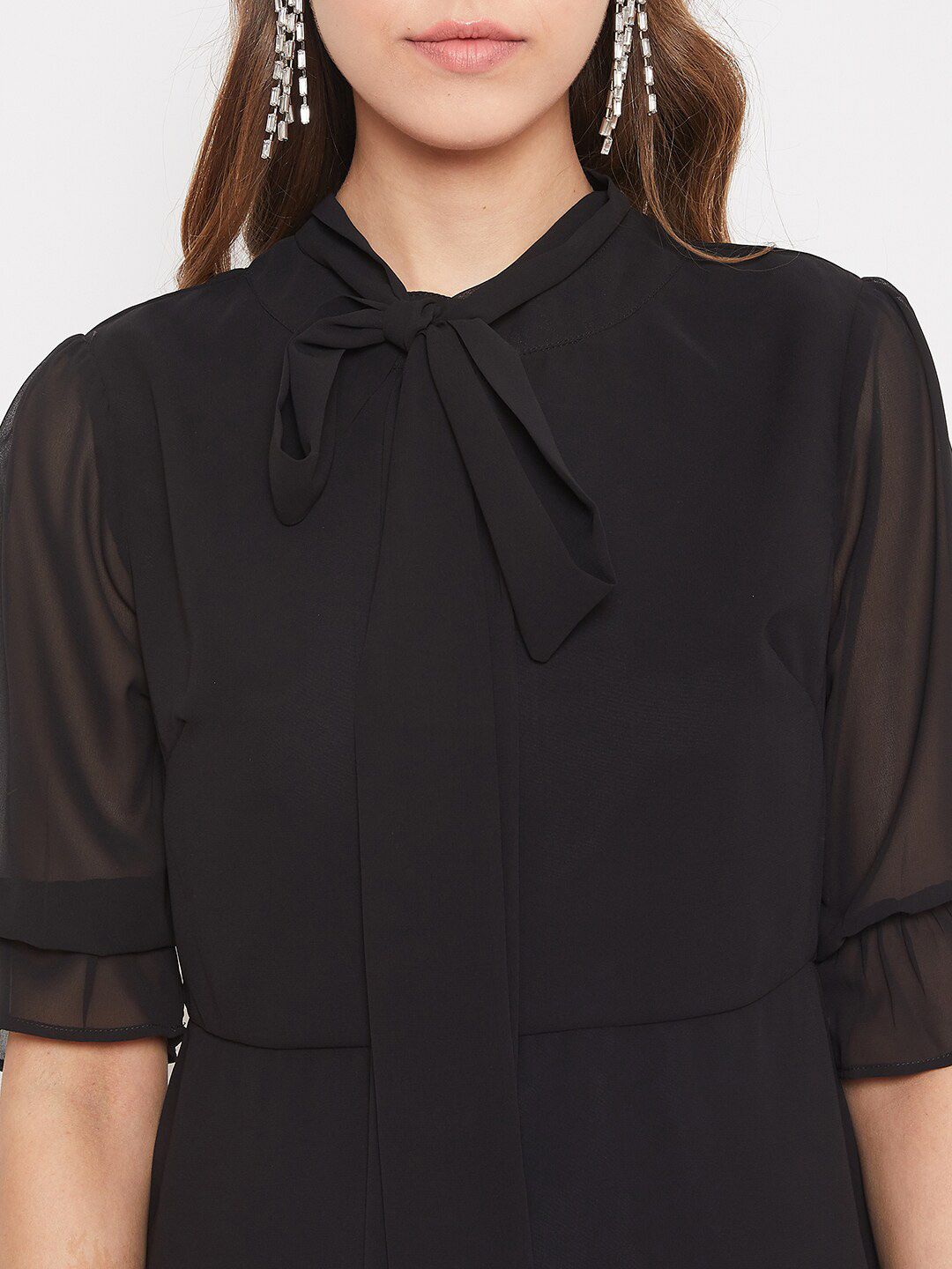 Berrylush Women Black Solid Shirt Dress