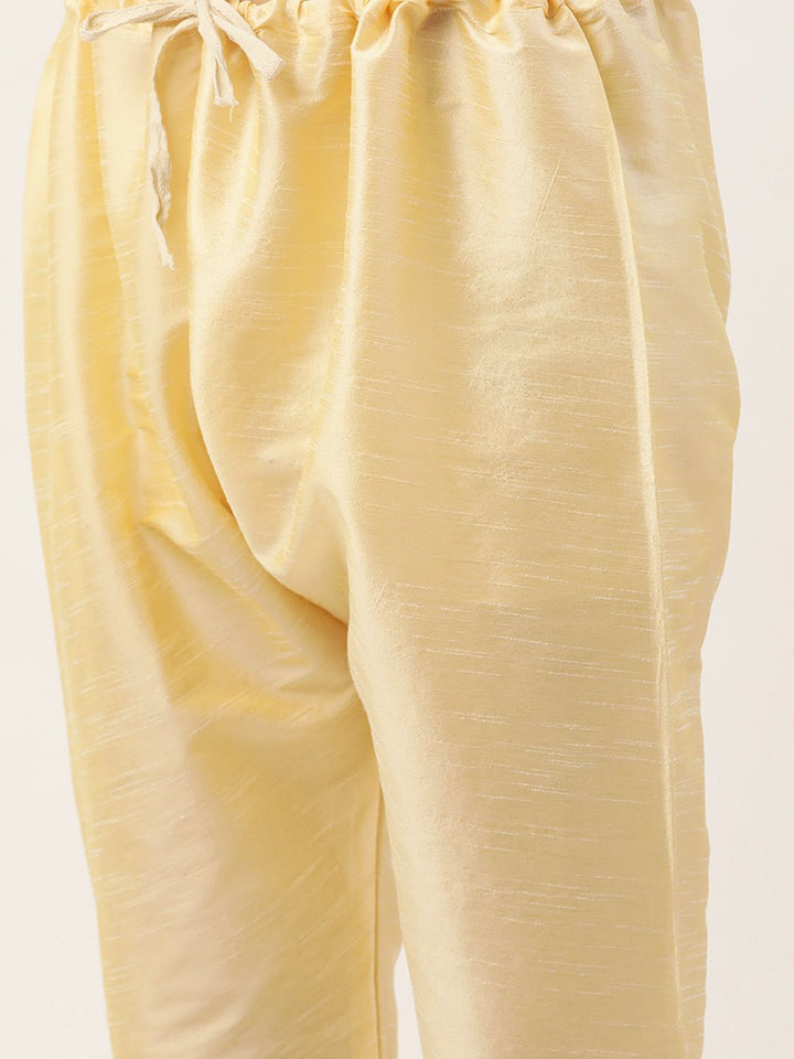 SOJANYA Men Beige & Green Kurta with Churidar