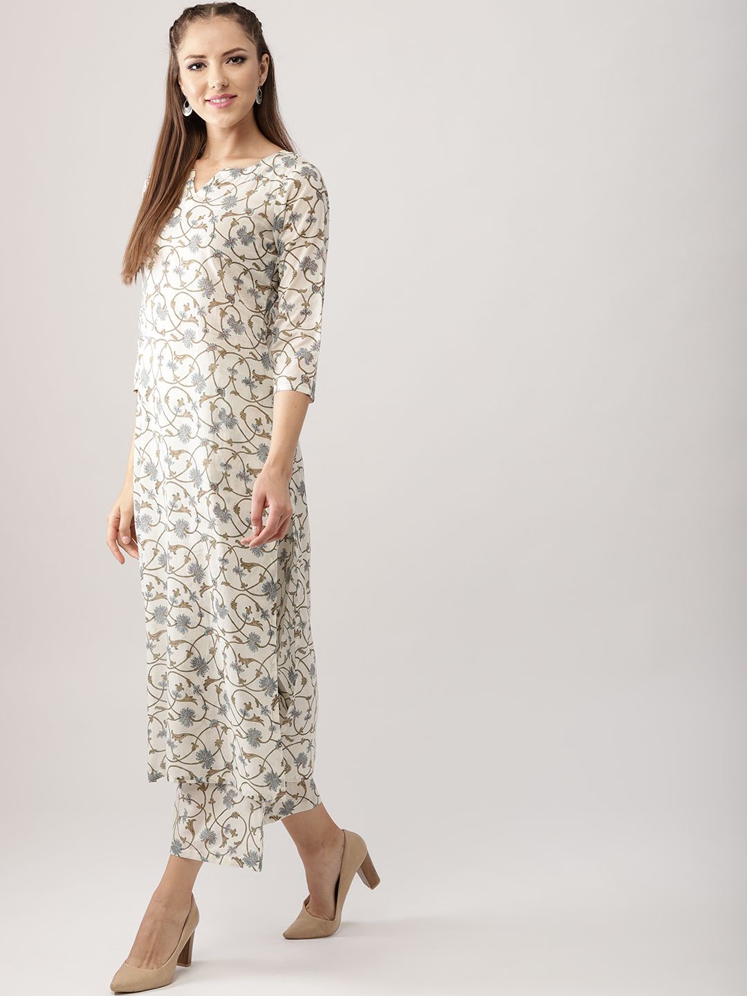 Libas Floral Vine Pure Cotton Kurta Set