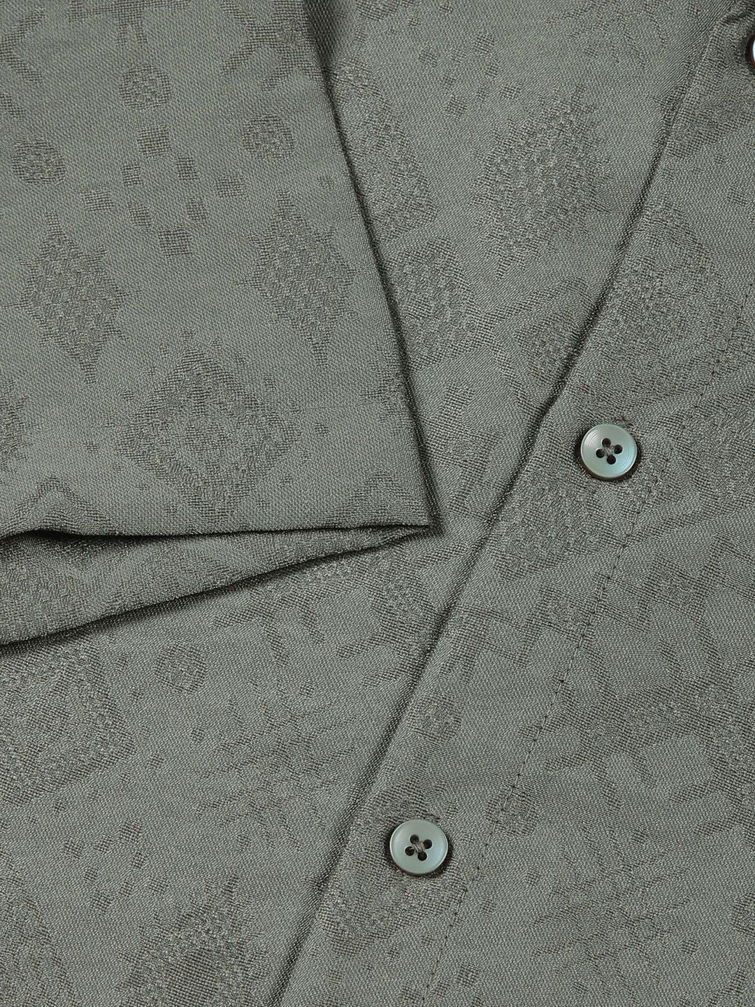Thomas Scott Men Smart Slim Fit Cutaway Collar Geometric Printed Casual Shirt