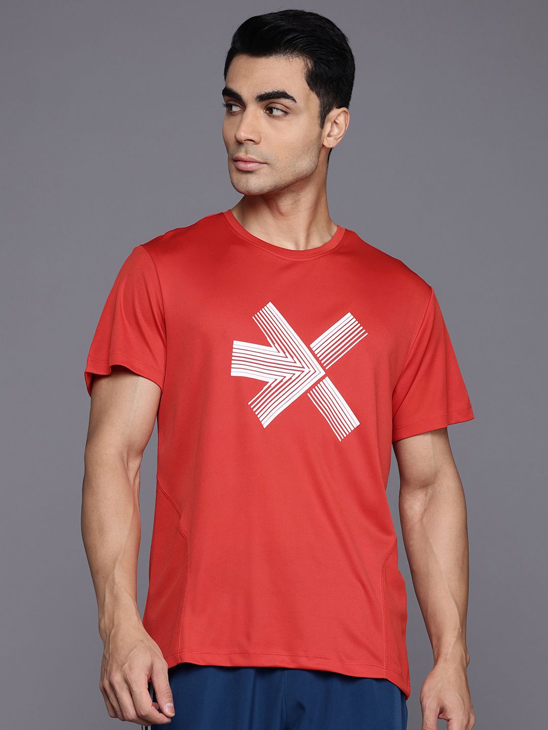HRX by Hrithik Roshan Men Brand Logo Printed Rapid-Dry Training T-shirt