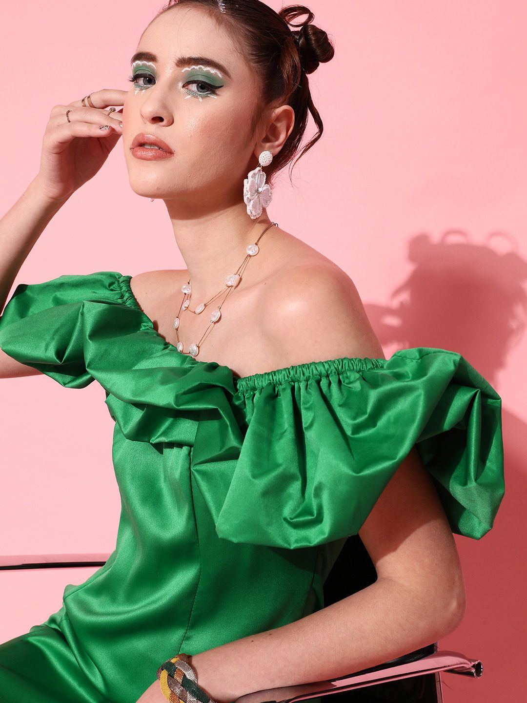 STREET 9 Women Gorgeous Green Solid Dress