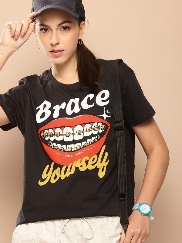 Difference of Opinion Printed Pure Cotton Boxy T-shirt