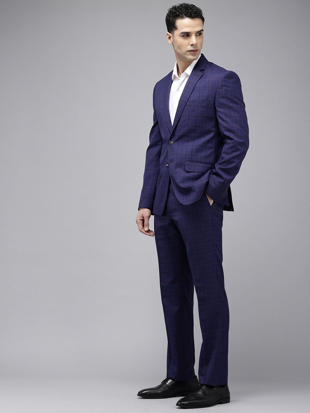 Park Avenue Checked Single Breasted 2 Piece Formal Suits