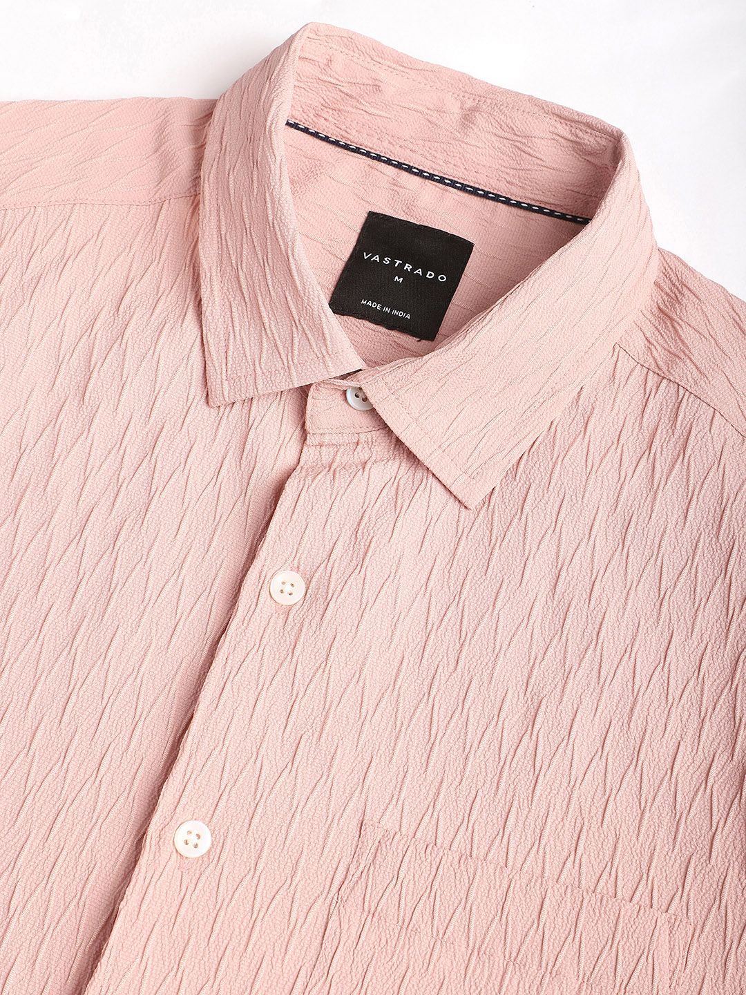 VASTRADO Men Classic Spread Collar Solid Slim Fit Casual Shirt