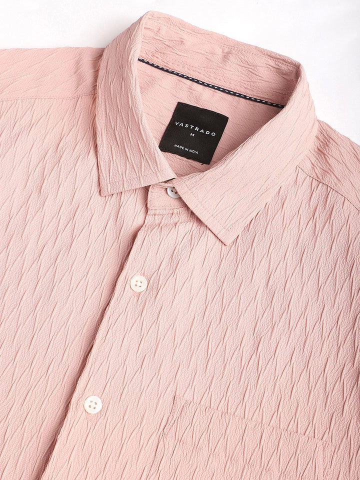VASTRADO Men Classic Spread Collar Solid Slim Fit Casual Shirt