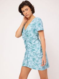 DressBerry Abstract Canvas Ruched Mini Dress