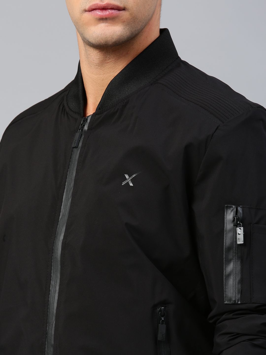 HRX by Hrithik Roshan Men Black Solid Active Bomber Jacket