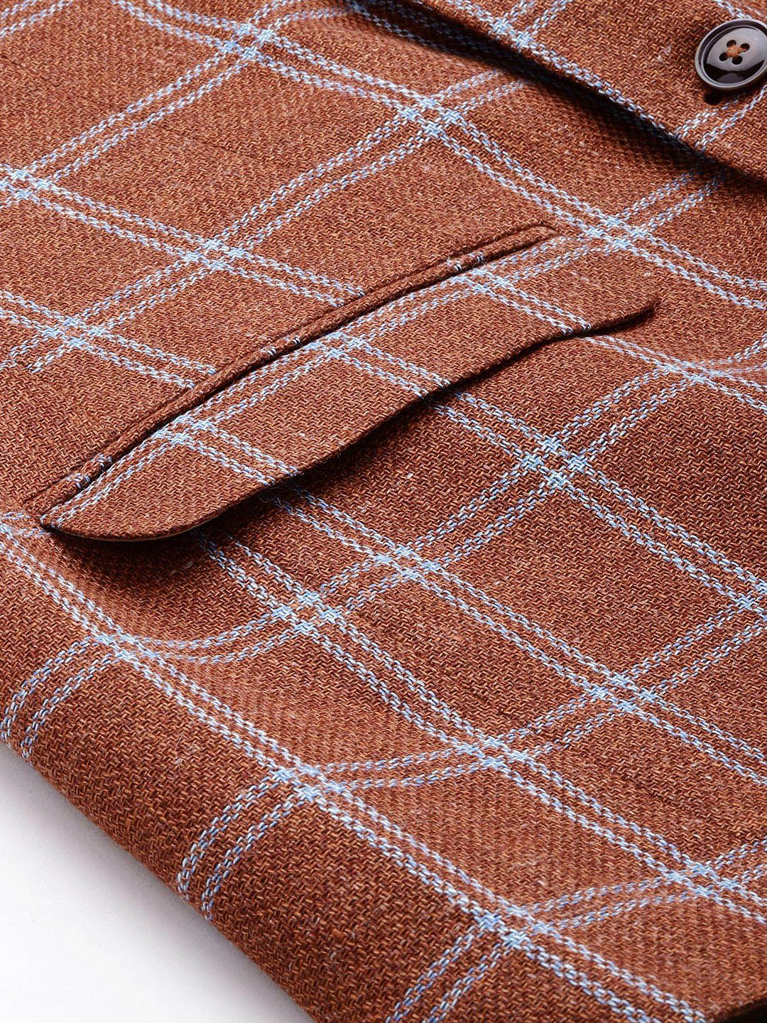 Park Avenue Regular Fit Checked Single-Breasted Formal Blazers