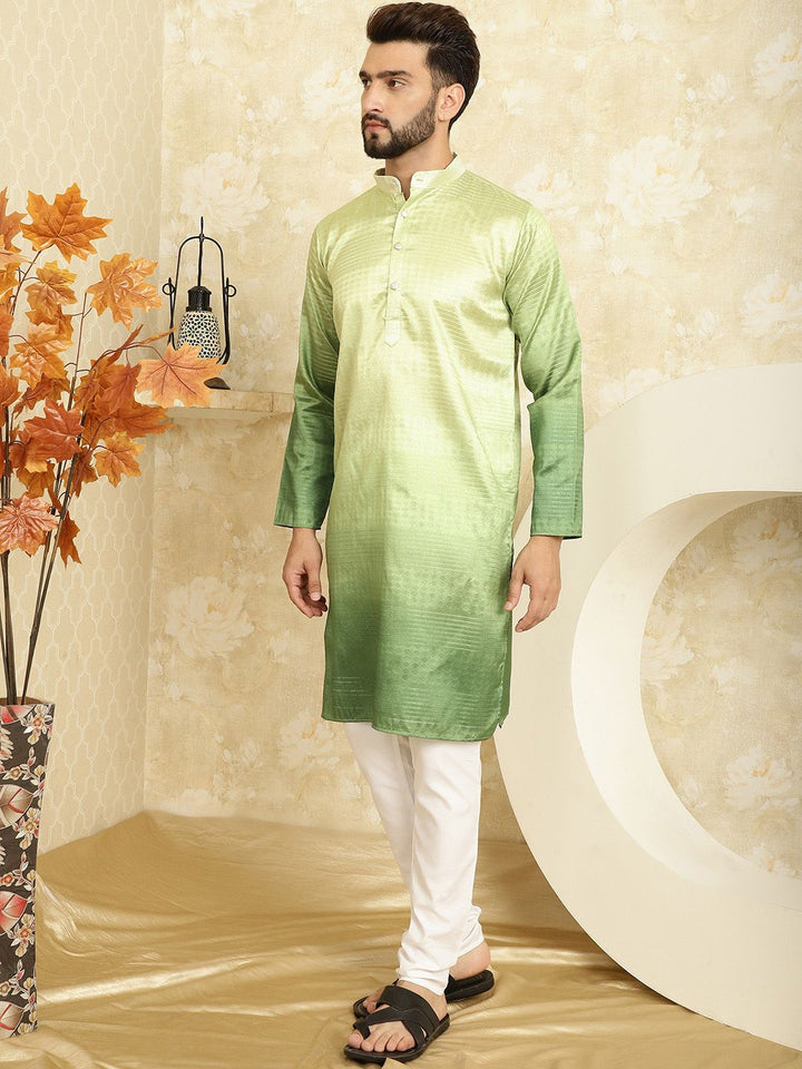 SOJANYA Striped Regular Sequined Jacquard Kurta With Churidar