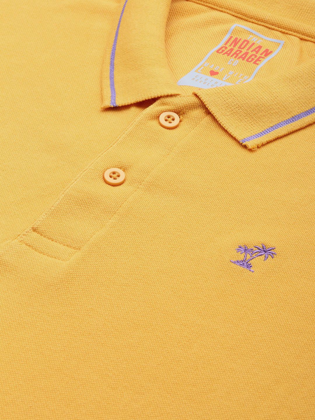 The Indian Garage Co Men Solid Polo Collar T-shirt