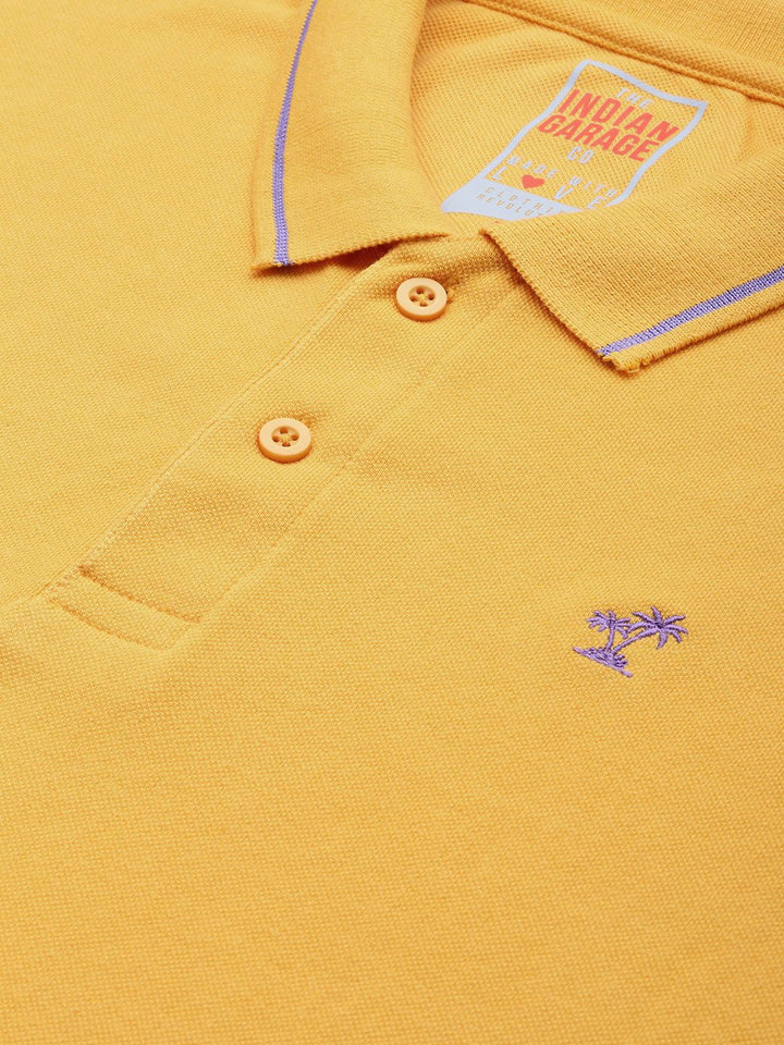 The Indian Garage Co Men Solid Polo Collar T-shirt