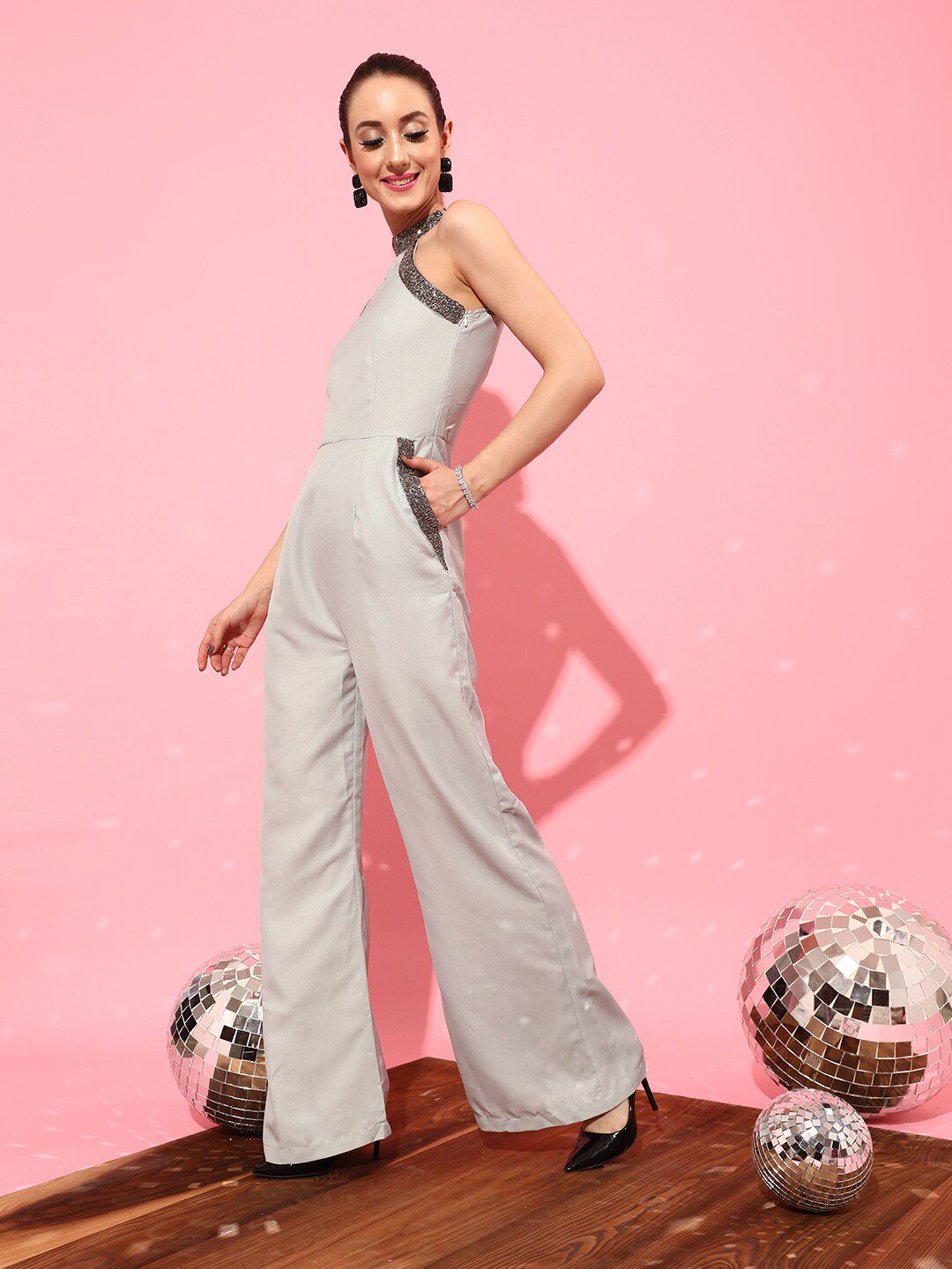 STREET 9 Women Grey Solid Jumpsuit