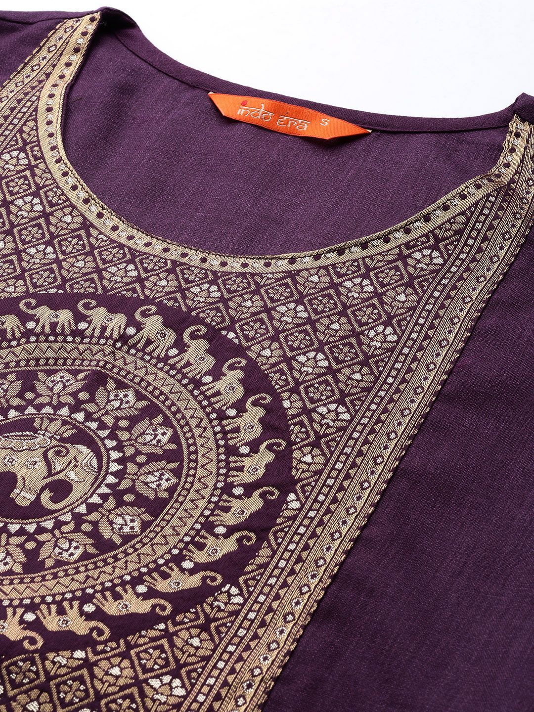 Indo Era Women Purple Yoke Design Kurta with Palazzos & With Dupatta