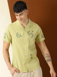 Thomas Scott Premium Fit Abstract Printed Pure Cotton Casual Shirt
