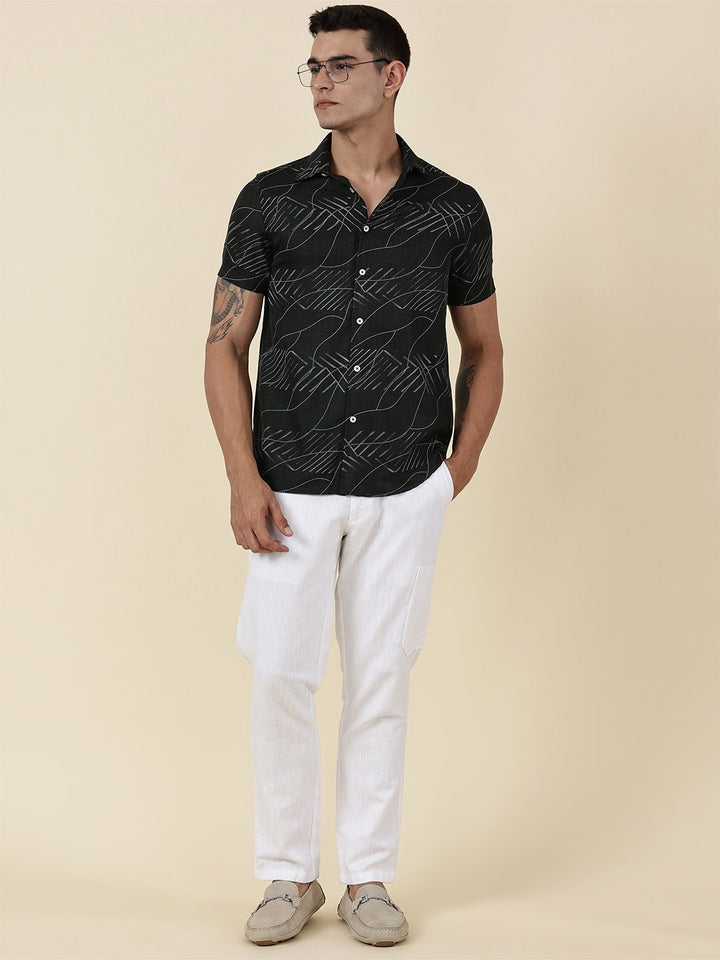 Thomas Scott Men Classic Slim Fit Opaque Printed Casual Shirt
