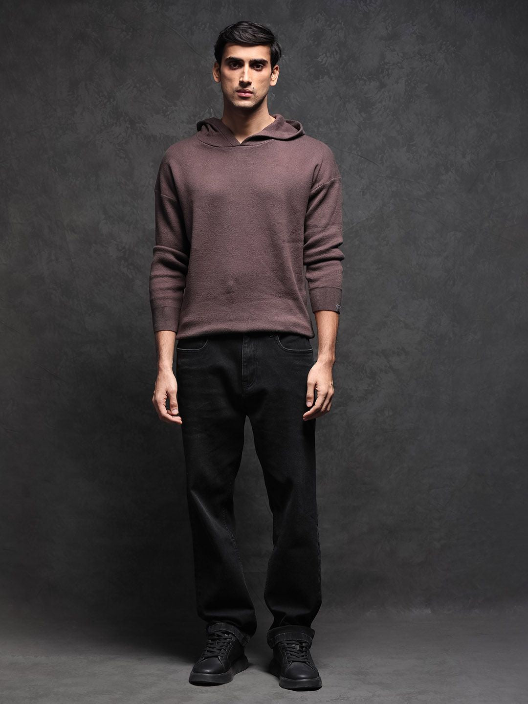 RARE RABBIT Men Zarr Slim Fit Hooded Sweatshirt