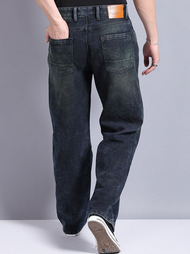 The Indian Garage Co Men Mid-Rise Loose Baggy Fit Stretchable Jeans