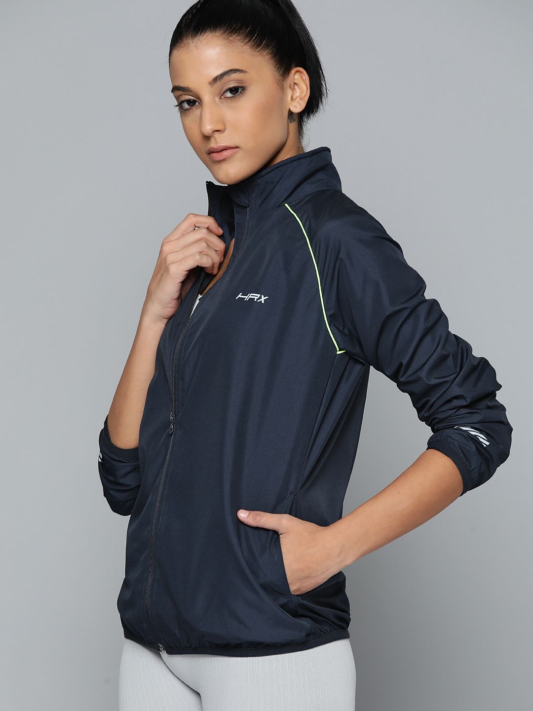 HRX by Hrithik Roshan Women Navy Blue Running Sporty Jacket