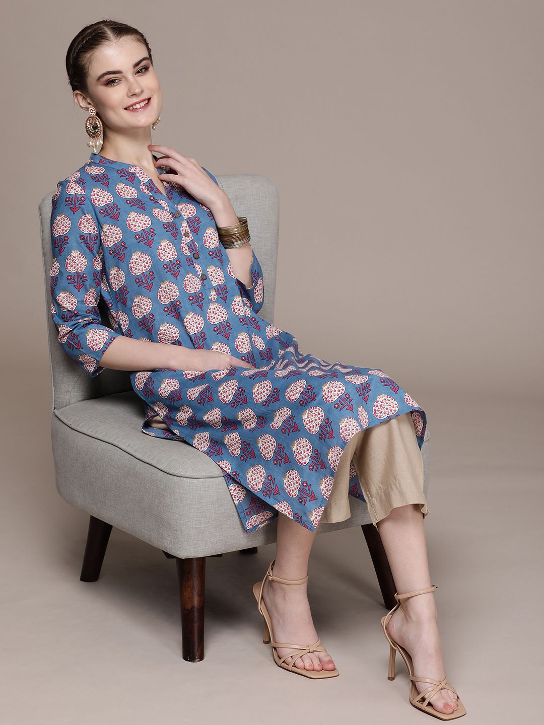 Anouk Women Ethnic Motifs Printed Cotton Kurta