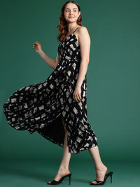 DressBerry Print Fit & Flare Midi Dress