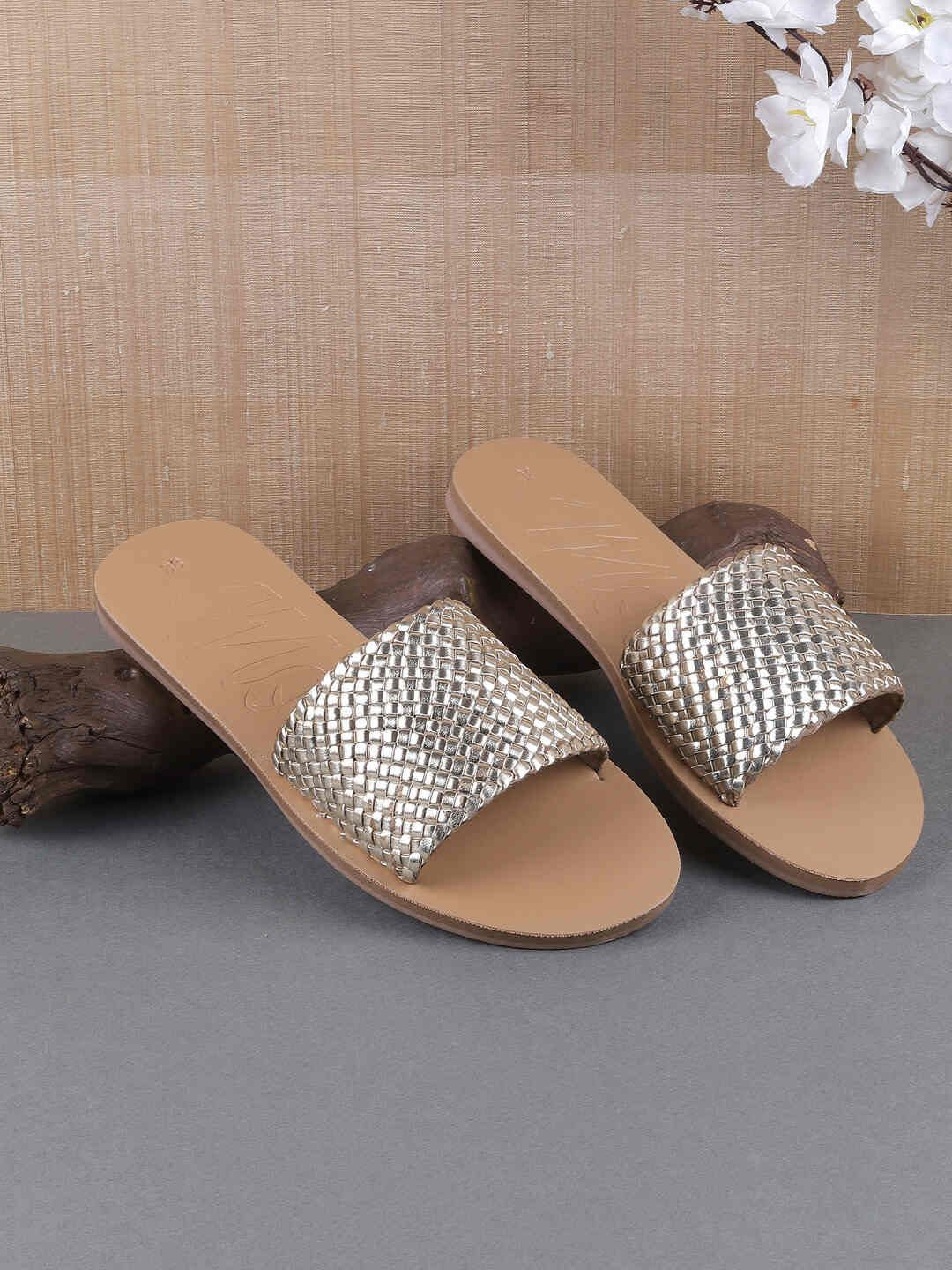 Mochi Women Embellished Open Toe Flats