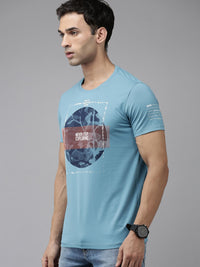 SPYKAR Printed Pure Cotton Slim Fit T-shirt