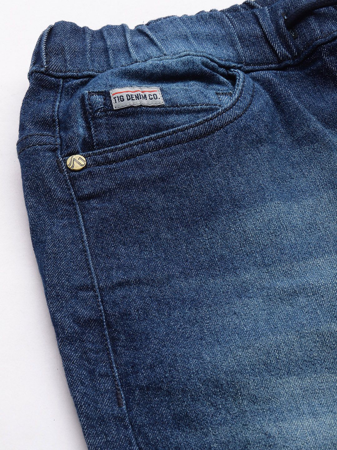 The Indian Garage Co Men Blue Light Fade Stretchable Jogger Jeans