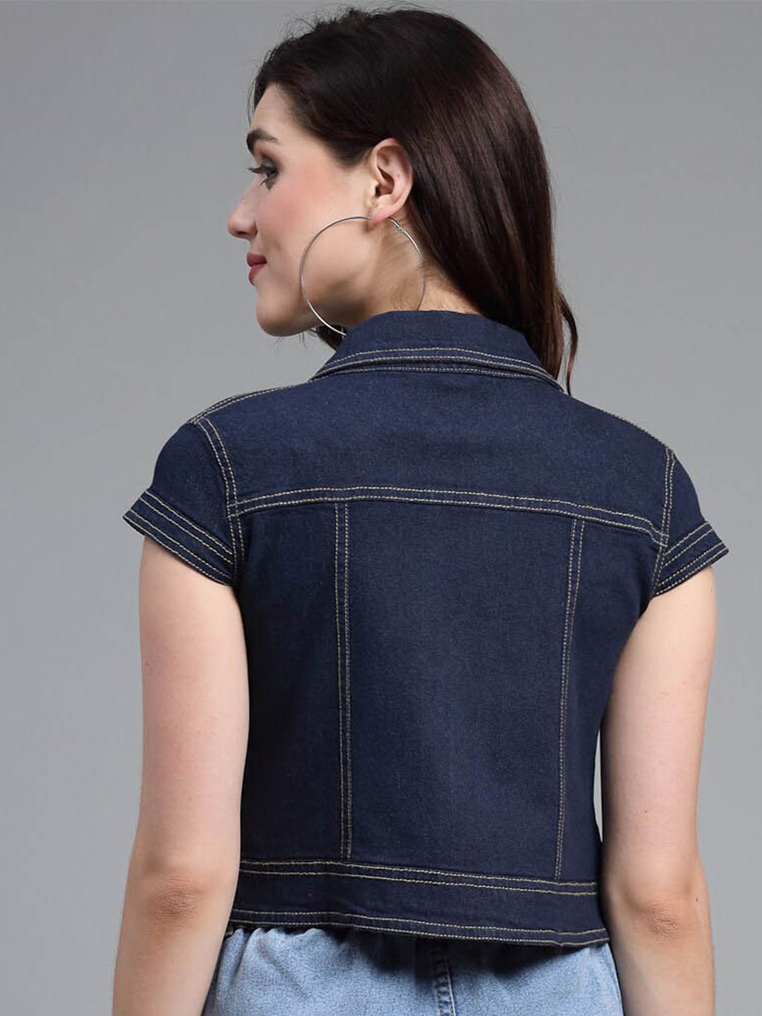 Style Quotient Women Crop Denim Shrug