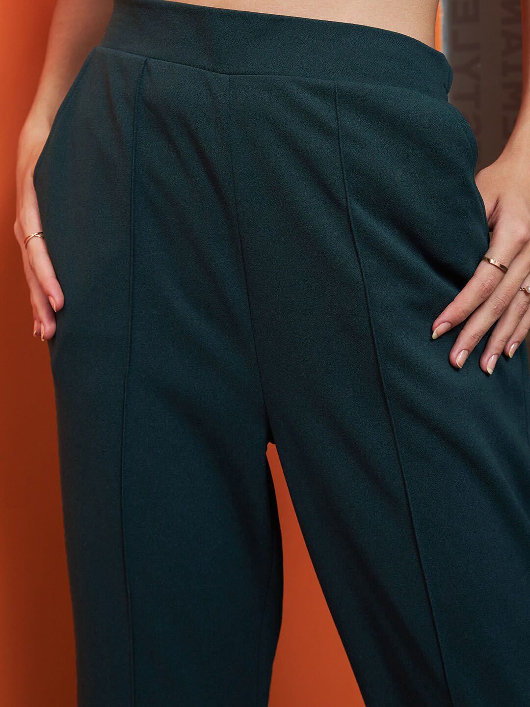 Athena Green Long Sleeves Shirt With Trousers Co-Ords