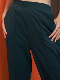 Athena Green Long Sleeves Shirt With Trousers Co-Ords