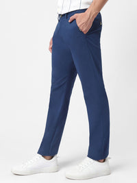 Urbano Fashion Men Blue Slim Fit Solid Regular Trousers
