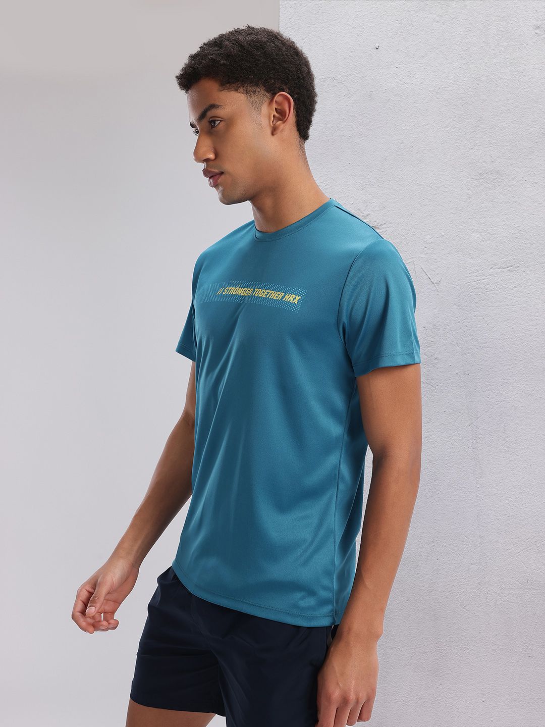 HRX by Hrithik Roshan Twin Collection Typography Printed Training  T-shirt