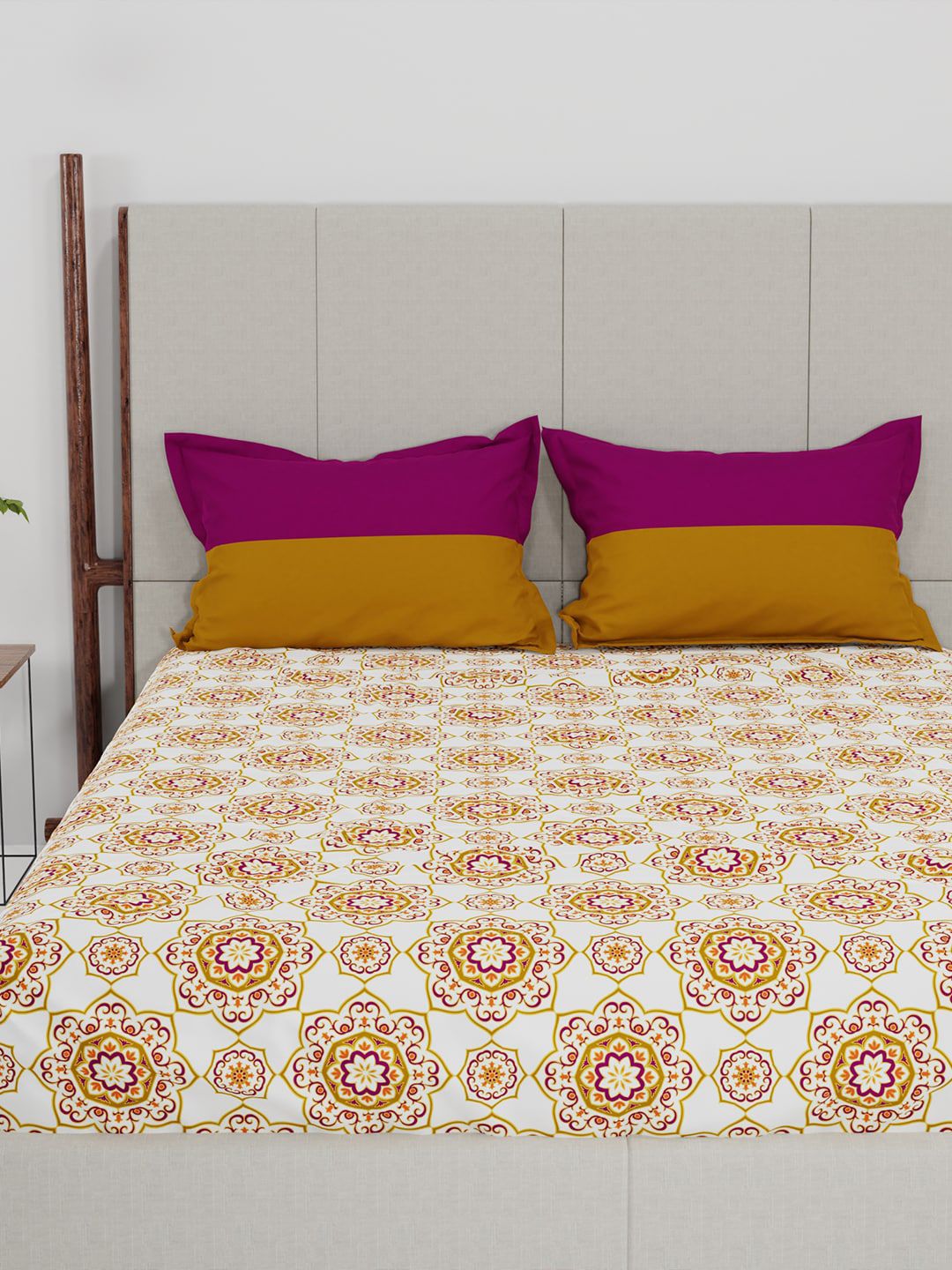 MYTRIDENT Unisex Mustard Bedsheets